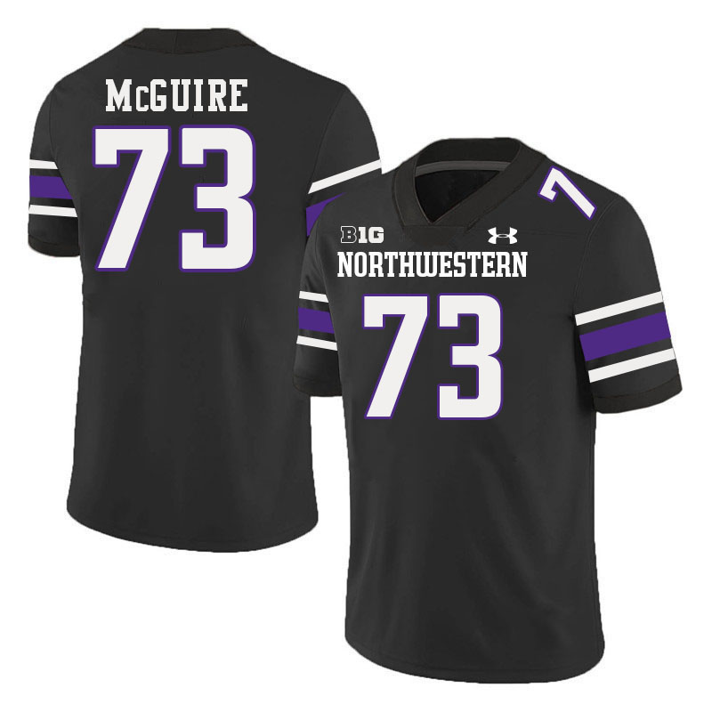 Northwestern Wildcats #73 Deuce McGuire College Football Jerseys Stitched-Black